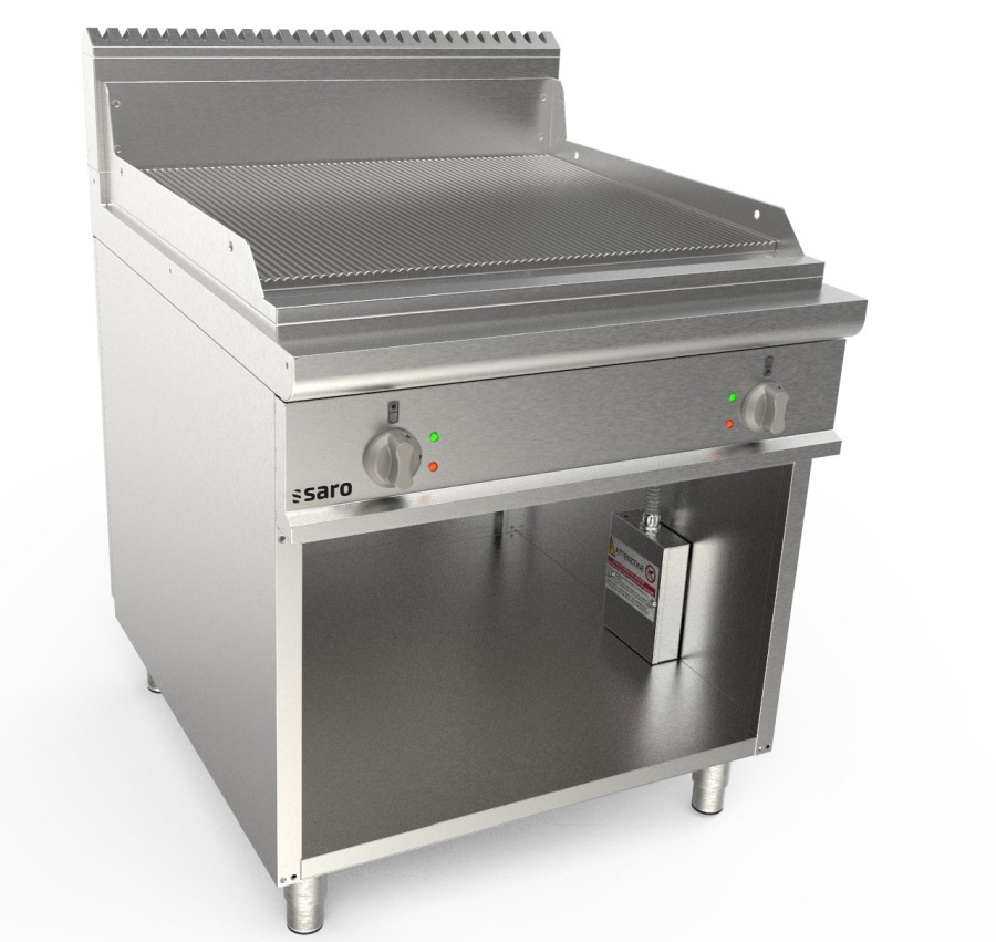 Elektrogriddleplatte 800 mm breit Stand gerillt Elektrogriddleplatte 800 mm breit Stand gerillt
